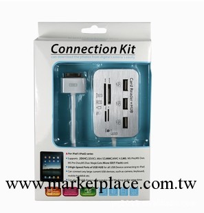 蘋果Apple connection kit IPAD1/2 多功能讀卡器+USB HUB工廠,批發,進口,代購