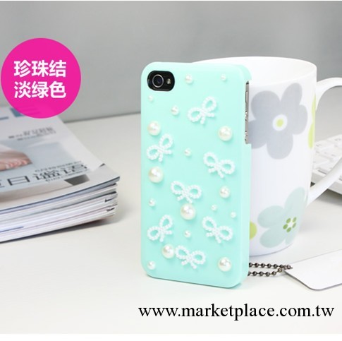 新款蘋果手機殼 蝴蝶之夢iphone4手機保護殼 珍珠水鉆手機殼工廠,批發,進口,代購