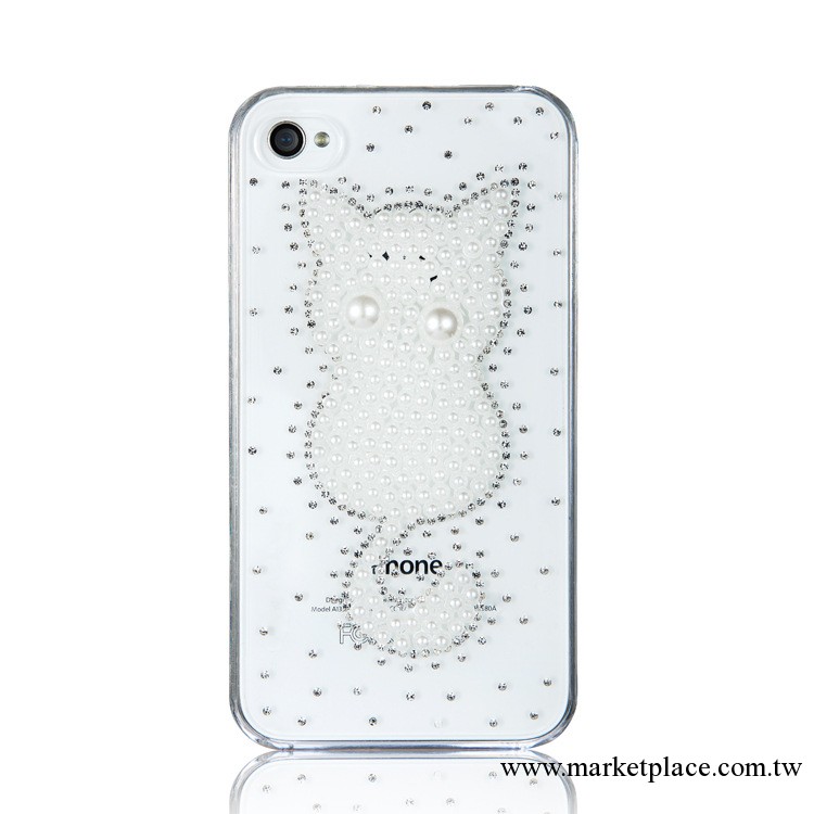 最新蘋果4代iphone4水鉆手機殼保護套廠傢直銷  鑲鉆珍珠手機殼工廠,批發,進口,代購
