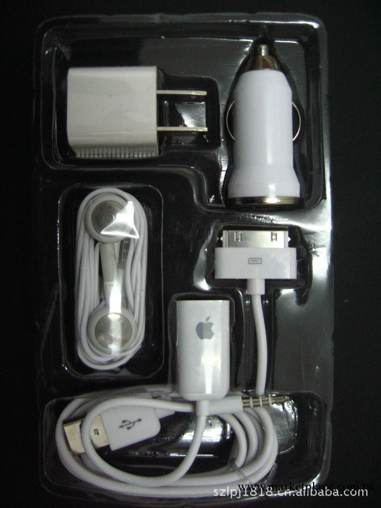 手機蘋果配件五合一套裝三合一套裝蘋果4代5件套充電器 蘋果套裝工廠,批發,進口,代購