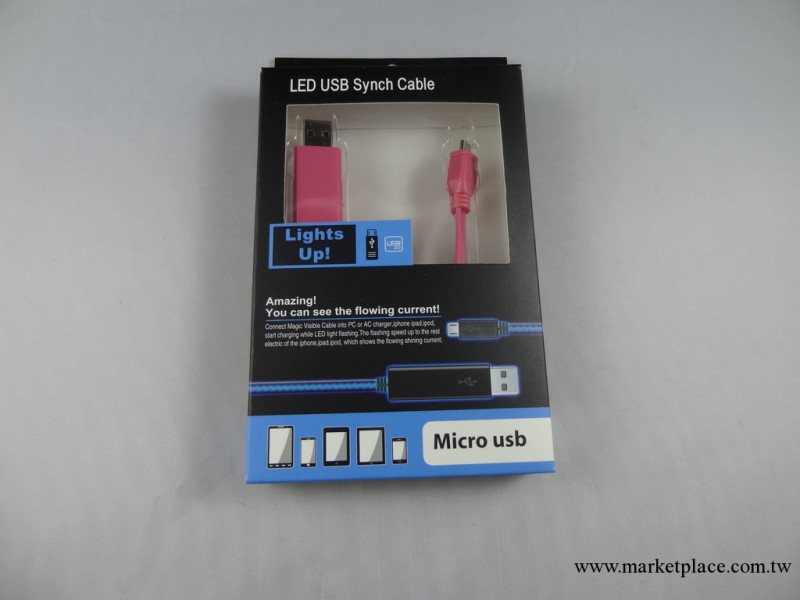 EL發光數據線 蘋果發光線 MICRO USB發光數據線,充電發光線冷光線工廠,批發,進口,代購