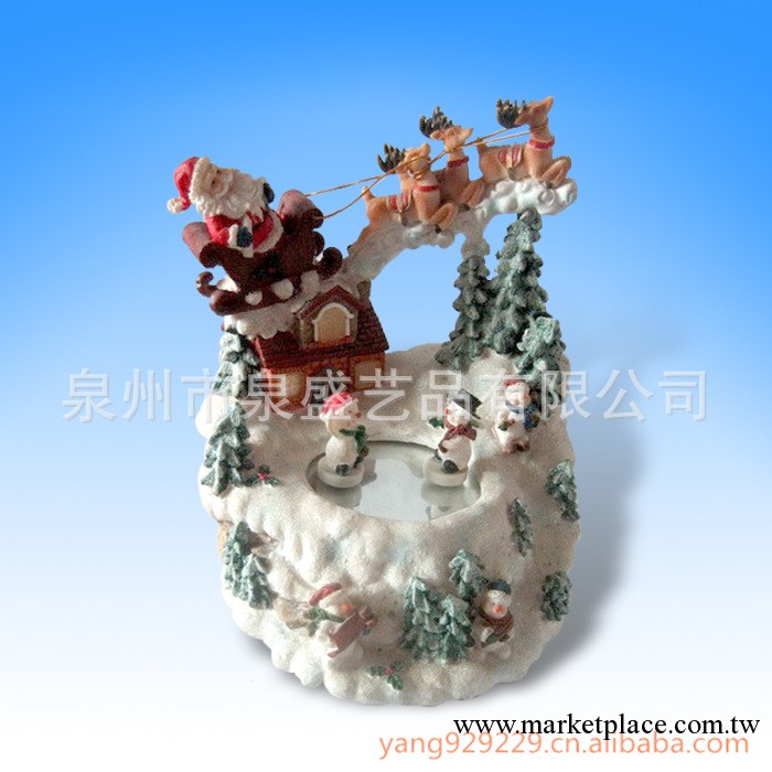 【供應外貿出口工藝品】聖誕節用品/裝飾品/音樂盒樹脂工藝品工廠,批發,進口,代購