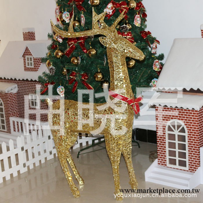 聖誕裝飾 酒店場景 裝飾聖誕用品 聖誕鹿 多角鹿 120CM金色多角鹿工廠,批發,進口,代購