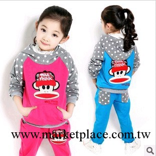 2013秋款時尚休閑韓版女童猴子套裝 品牌兒童圓點繡花套裝2件套工廠,批發,進口,代購