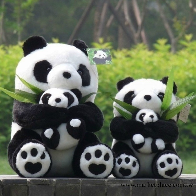 毛絨玩具抱竹母子熊貓 國寶親子禮品 功夫熊貓生日禮物廠傢直銷工廠,批發,進口,代購
