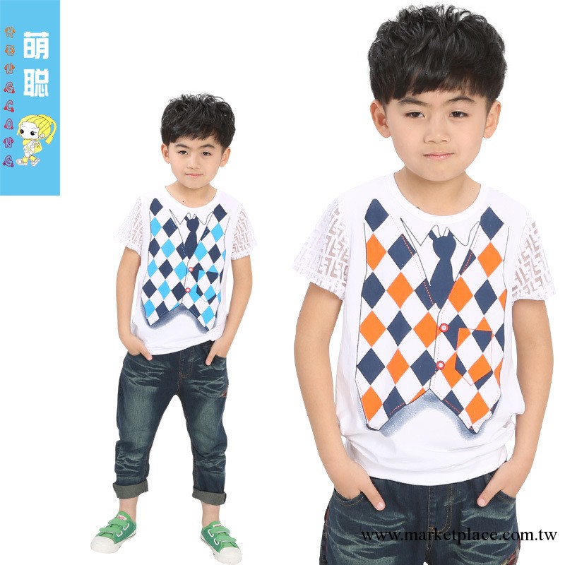 2013韓版童裝夏季男童純棉t恤 兒童短袖個性T恤萌聰品牌 童裝批發工廠,批發,進口,代購