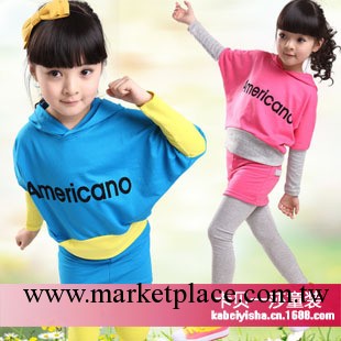 2012秋款品牌童裝韓版字母女童蝙蝠衫套裝 中大 童套裝批發 秋裝工廠,批發,進口,代購