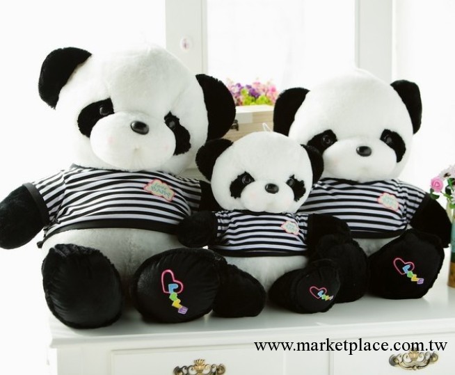可愛穿衣熊貓 公仔 填充毛絨玩具禮品工廠,批發,進口,代購