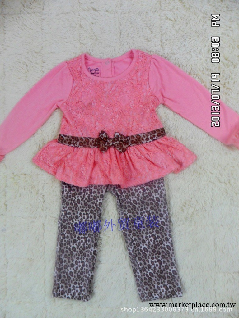 豹紋蕾絲套裝 青島外貿童裝批發 外貿女童套裝工廠,批發,進口,代購