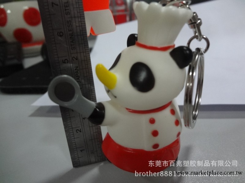 7CM高搪膠公仔 熊貓小廚師PVC搪膠鑰匙扣公仔 廣東東莞搪膠廠工廠,批發,進口,代購