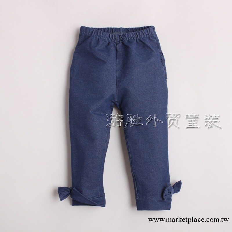 D071703 新品 秋款 女童蝴蝶節牛仔褲 外貿童裝批發工廠,批發,進口,代購