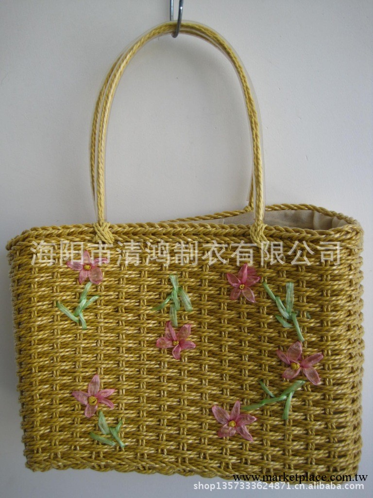外貿草編包  手工繡花編織包 女士手提包包工廠,批發,進口,代購