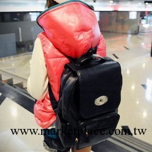 新款韓版超可愛銅扣轉鎖雙肩背包學生書包少女包PU旅行包包工廠,批發,進口,代購