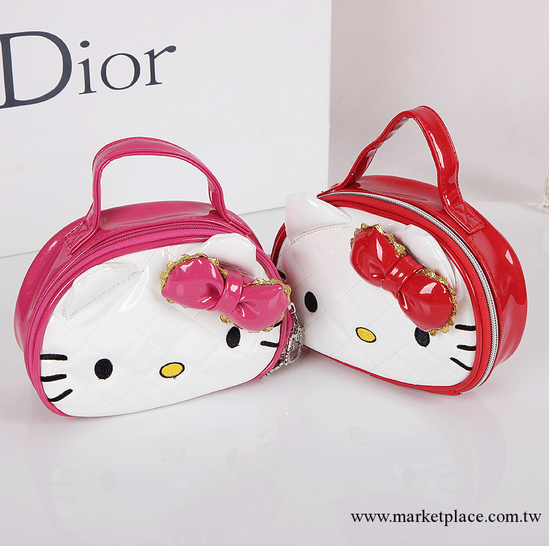 2013秋冬新款女包 hellokitty蝴蝶結鑲鉆刺繡化妝包單肩手提包包工廠,批發,進口,代購