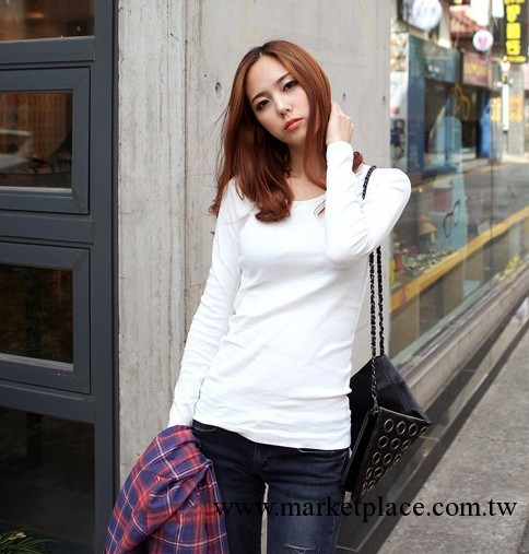 2013秋裝韓版熱賣明星版型女裝圓領打底衫女式T恤工廠,批發,進口,代購