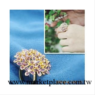 B485 特價促銷韓國韓版飾品批發熱賣紫色四葉花花束明星戒指指環工廠,批發,進口,代購