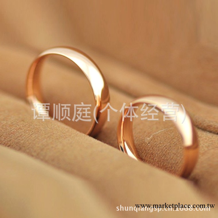 網絡熱賣 韓流行首飾玫瑰金色明星戒指 簡單光面 鈦鋼戒指批發工廠,批發,進口,代購
