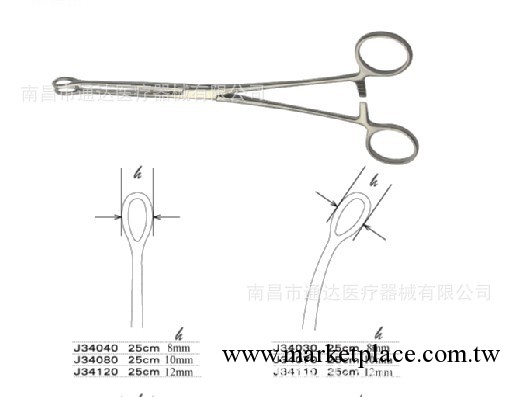 上海金鐘 海綿鉗 25cm普通 彎無齒 頭寬10 醫療器械 醫療鉗子工廠,批發,進口,代購
