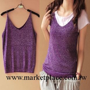 2013夏裝新款韓版 亮絲小吊帶衫針織棉打底衫小背心女裝工廠,批發,進口,代購
