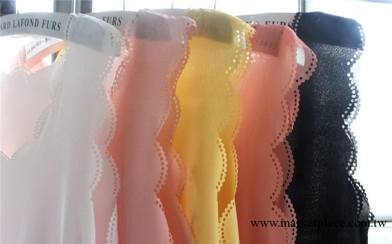 2013新款 女裝無袖雪紡燒邊小吊帶背心 女夏打底衫 吊帶衫工廠,批發,進口,代購