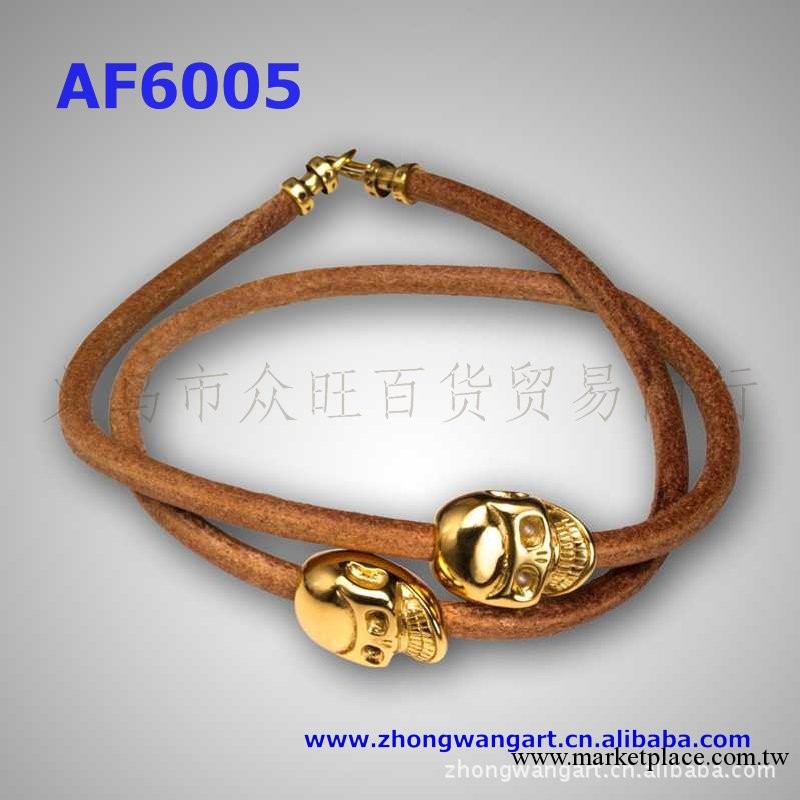 Skull bracelet 香巴拉個性骷髏頭合金雙層皮手鏈 廠傢直銷熱賣工廠,批發,進口,代購