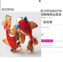 耳飾批發流行飾品J007歐美 2012熱賣時尚可愛多彩金魚 BJ 戒指工廠,批發,進口,代購