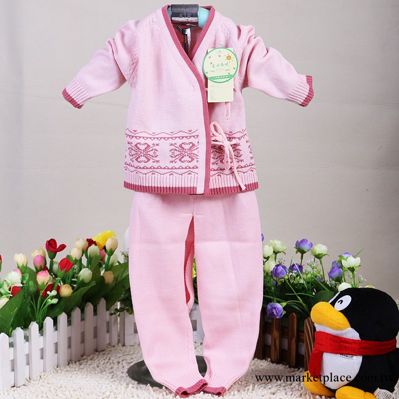 『眾邦baby』品牌童裝批發 純棉偏襟兒童毛衣套裝 秋冬嬰幼兒服裝工廠,批發,進口,代購