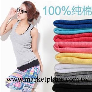 Etam/艾格純棉全棉螺紋工字吊帶背心 糖果色打底女士背心打底衫工廠,批發,進口,代購