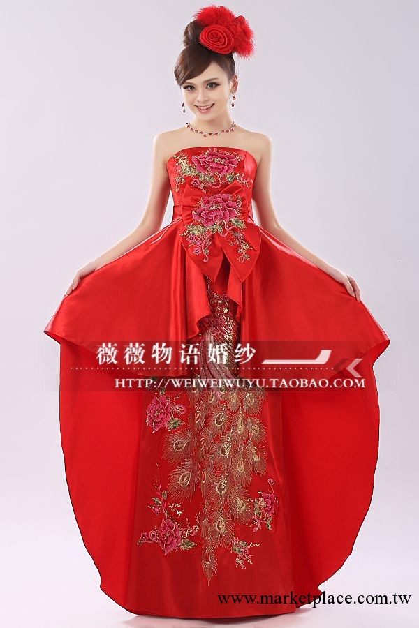 2013新款婚紗禮服 高腰韓版孕婦禮服 紅色大碼綁帶新娘結婚禮服工廠,批發,進口,代購
