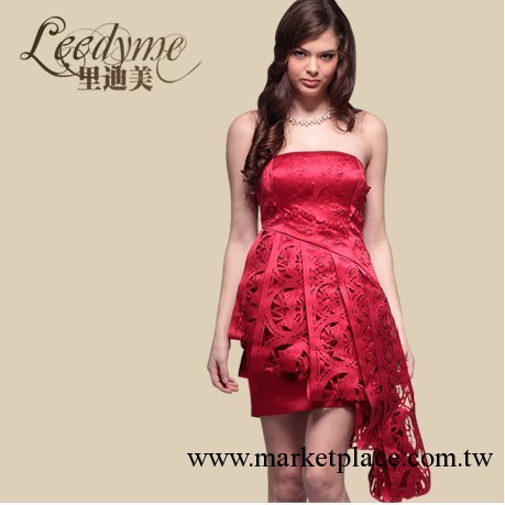 LEEDY&ME時尚晚裝 中國風紅色婚紗短款禮服裙抹胸敬酒服7008工廠,批發,進口,代購