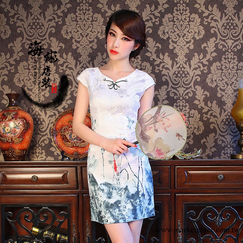 2013新款夏裝旗袍裙 日常修身 中式連衣裙工廠,批發,進口,代購