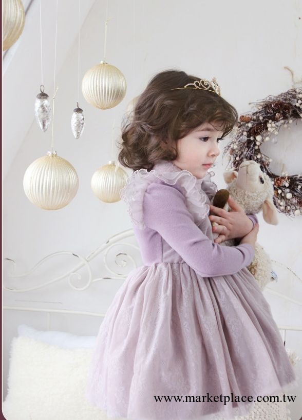 一件代發韓國童裝 2013秋冬女童加絨連衣裙蕾絲加厚公主裙QD13104工廠,批發,進口,代購