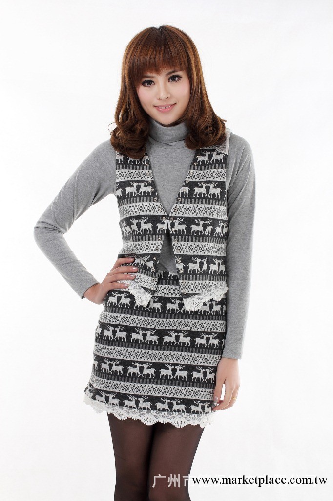 2013 冬裝熱銷新品 歐美風女裝無袖蕾絲邊針織開衫背心馬甲工廠,批發,進口,代購