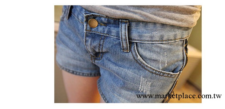 2013新款側面拉鏈牛仔短褲熱褲 女褲工廠,批發,進口,代購