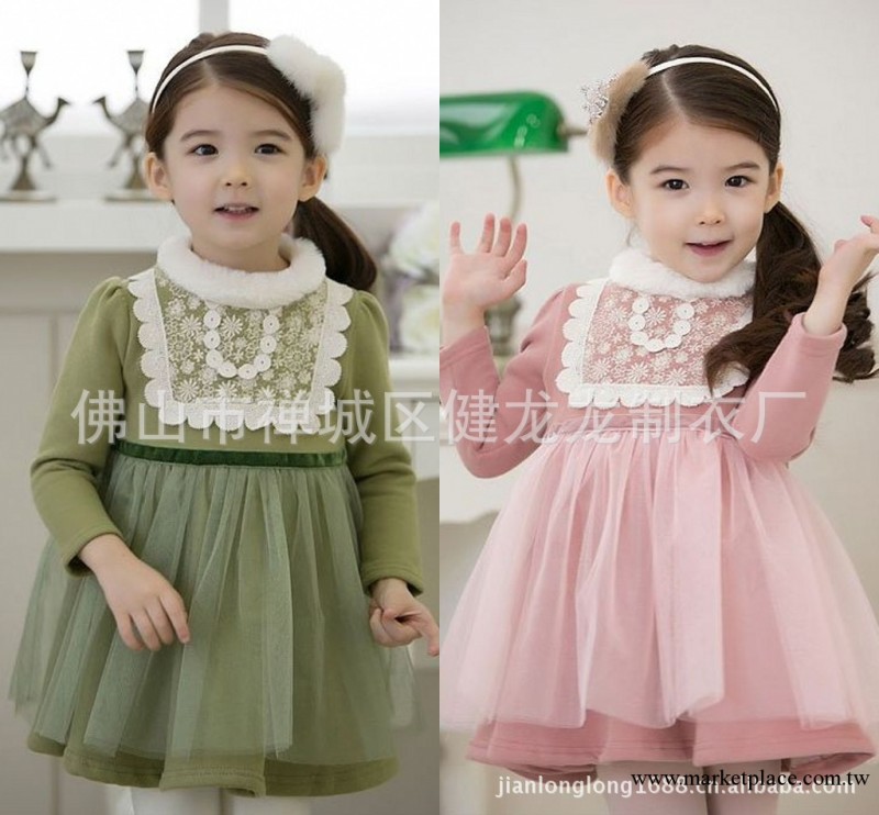 韓國童裝  冬款女童公主毛絨絨連衣裙 Dream spirit 12279#工廠,批發,進口,代購