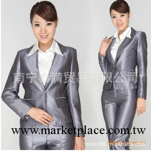 L322高檔女性白領職業裝 一粒扣銀色職業套裝工廠,批發,進口,代購