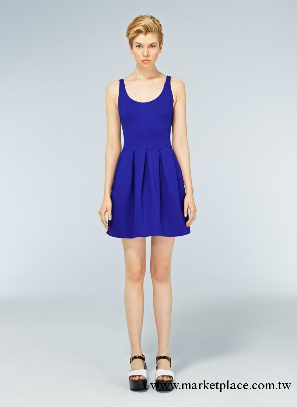 2013夏季歐美風時尚za同款後拉鏈無袖連衣裙吊帶連衣裙女裝30工廠,批發,進口,代購