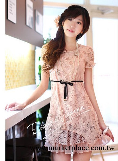 2013新款韓版夏裝修身夏季短袖蕾絲連衣裙工廠,批發,進口,代購