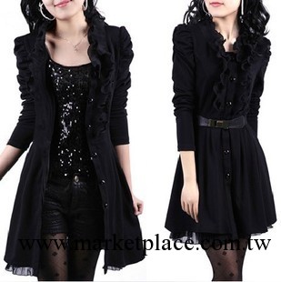 實拍2013秋季韓版新款黑色蕾絲女裙大碼長袖連衣裙工廠,批發,進口,代購