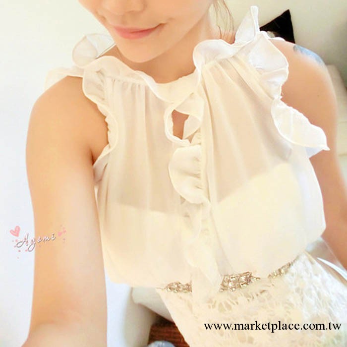 2013春夏新ayomi同款木耳邊蕾絲鏤空領水鉆性感連衣裙YM0691工廠,批發,進口,代購