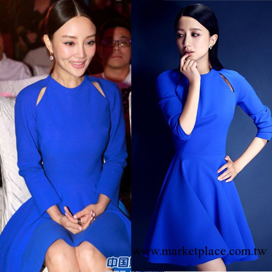 2013秋裝連衣裙歐美大牌李小璐明星秋冬同款修身女大擺長袖打底裙工廠,批發,進口,代購