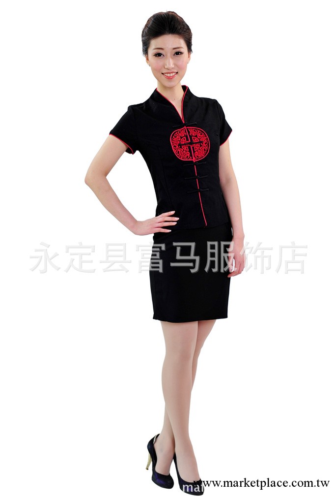 2012新款職業裝女裝 夏季唐裝 茶樓工作服女工廠,批發,進口,代購