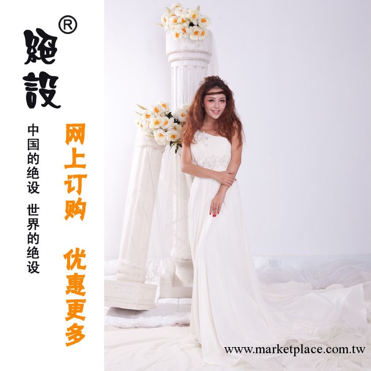 【絕設】2012春夏新款婚紗 沙灘婚禮歐式婚紗 婚紗禮服定制WX110工廠,批發,進口,代購