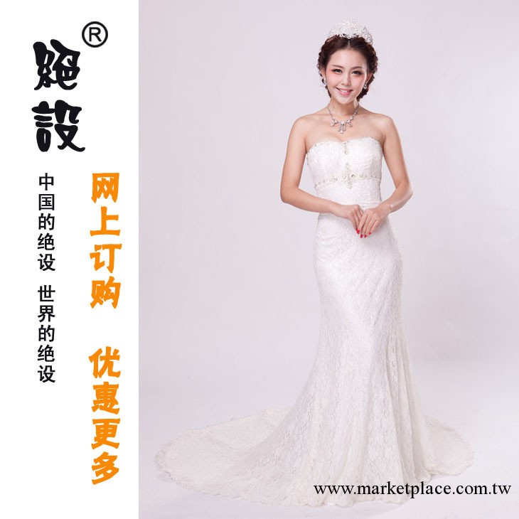 【絕設】2012新款婚紗禮服 貼身柔美 蕾絲婚紗 抹胸婚紗定制A25工廠,批發,進口,代購