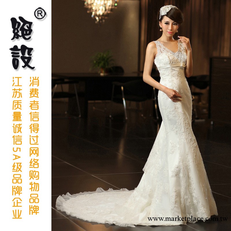 絕設 2013新款 復古蕾絲婚紗 端莊典雅氣質新娘 婚紗禮服批發 LX3工廠,批發,進口,代購