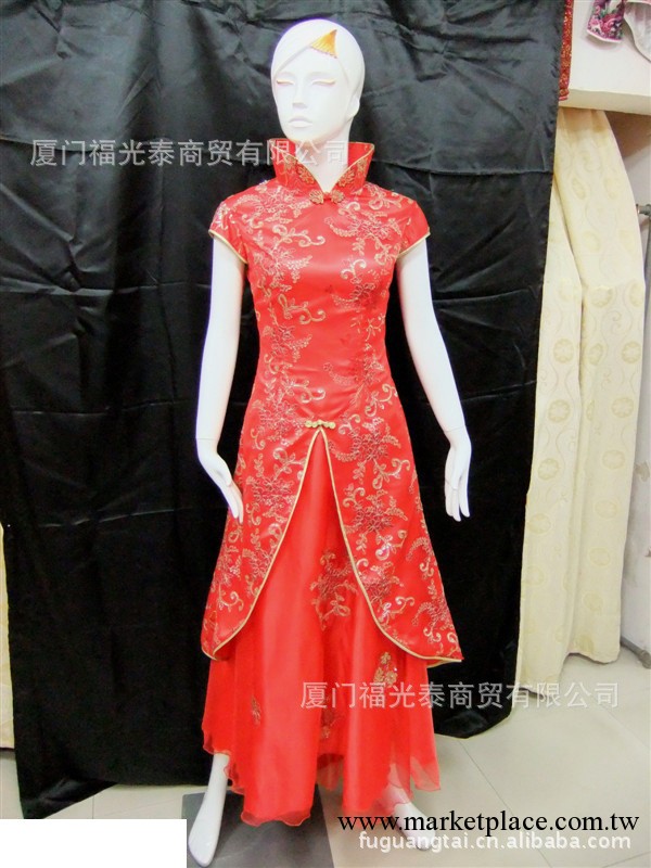 新娘禮服 敬酒服2012新款時尚公主長款齊地結婚晚禮服晚裝旗袍工廠,批發,進口,代購