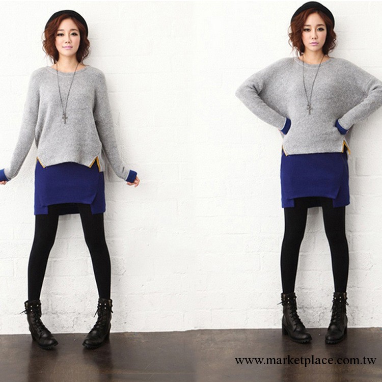 韓國代購2013秋冬新款女裝蝙蝠衫女針織衫羊毛衫毛衣顯瘦打底套裝工廠,批發,進口,代購