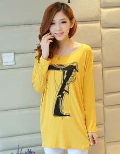 2013秋裝新款韓版女裝甜美蝙蝠袖長袖印花t恤 打底衫工廠,批發,進口,代購