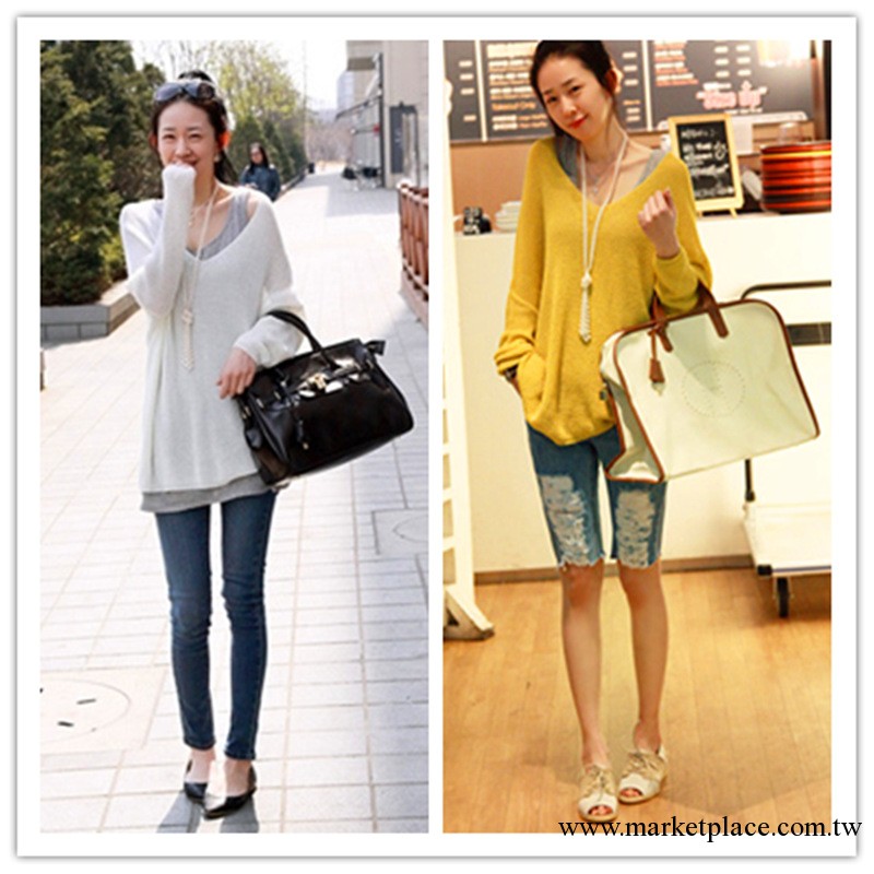 2013 韓版女裝寬松大碼蝙蝠中長款毛衣針織衫 9330工廠,批發,進口,代購