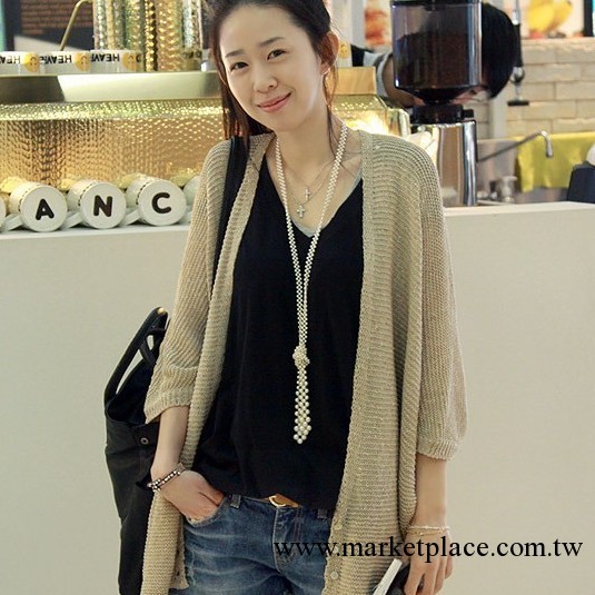 韓版女裝誠招代理代銷 免費加盟 純色蝙蝠袖 針織衫開衫毛衣工廠,批發,進口,代購
